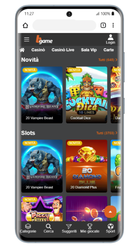 bgame casino giochi e slot